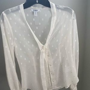 Express petite sheer blouse.